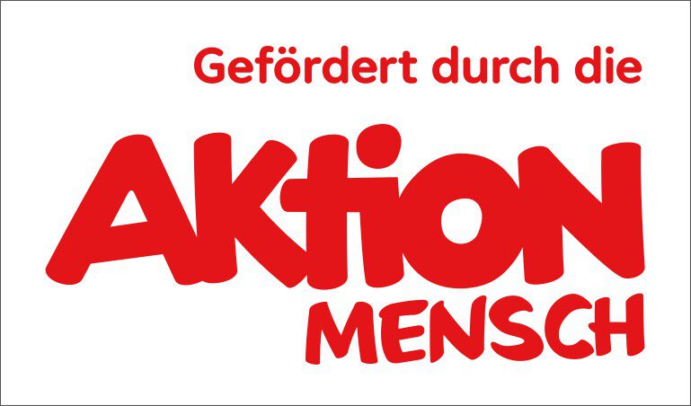 Logo Aktion Mensch mit dem Zusatz "Gefördert durch die"